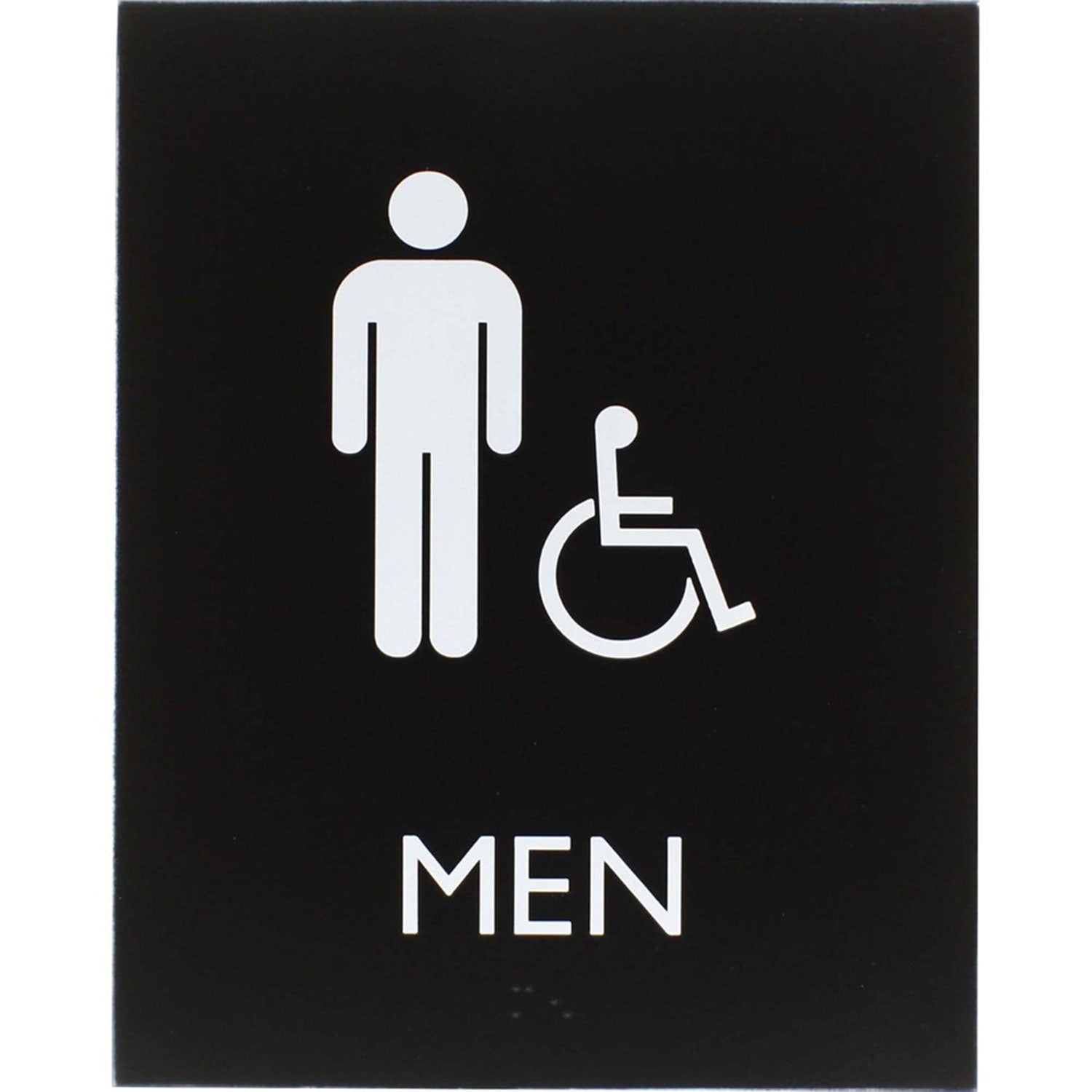 lorell-restroom-sign-1-each-men-print-message-6-4-x-8-5-height-rectangular-shape-easy-readability-braille-plastic-black-llr02668_1